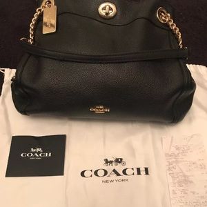 Coach leather turnlock purse